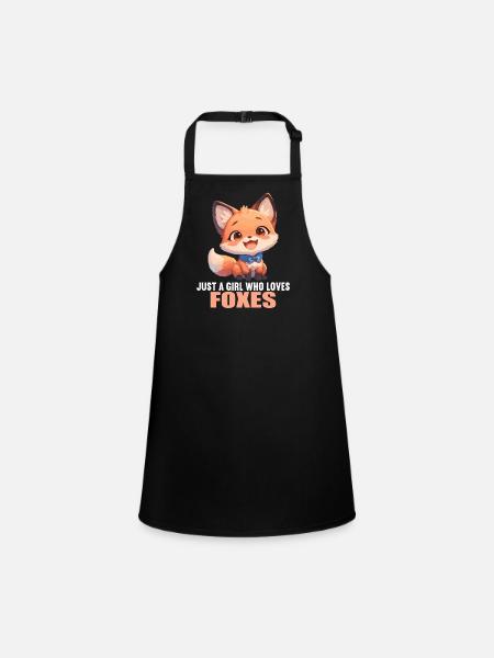 Foxes Fox - Children's Apron - black - Front