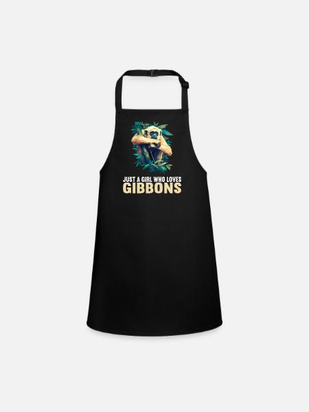 Gibbons Gibbon - Schürze für Kinder - Schwarz - Vorne