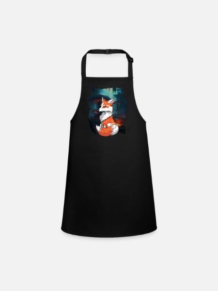 Fuchs Füchse Wald Märchen Märchenfigur Kind - Schürze für Kinder - Schwarz - Vorne