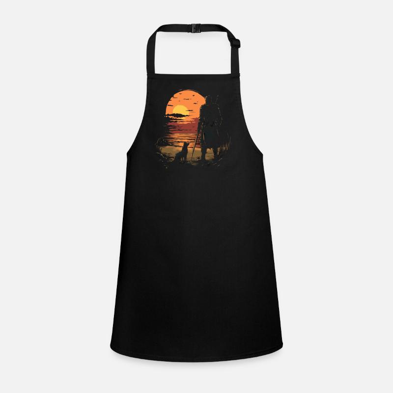 Evening walk on the beach with dog and Children's Apron