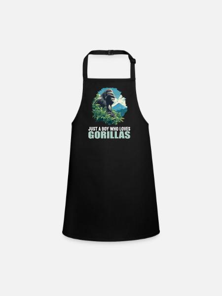 Gorillas Gorilla - Children's Apron - black - Front