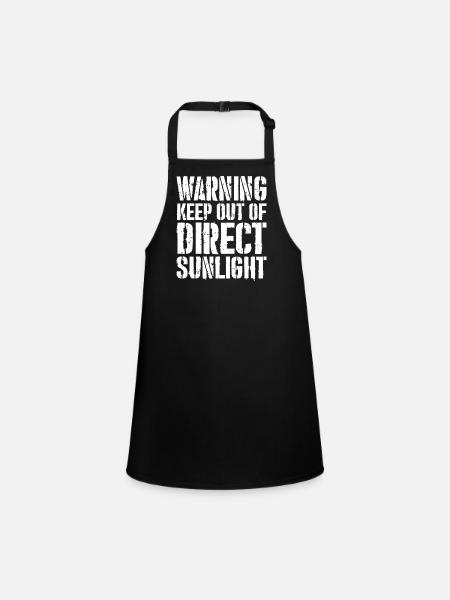 warning keep out of direct sunlight funny shirt - Schürze für Kinder - Schwarz - Vorne