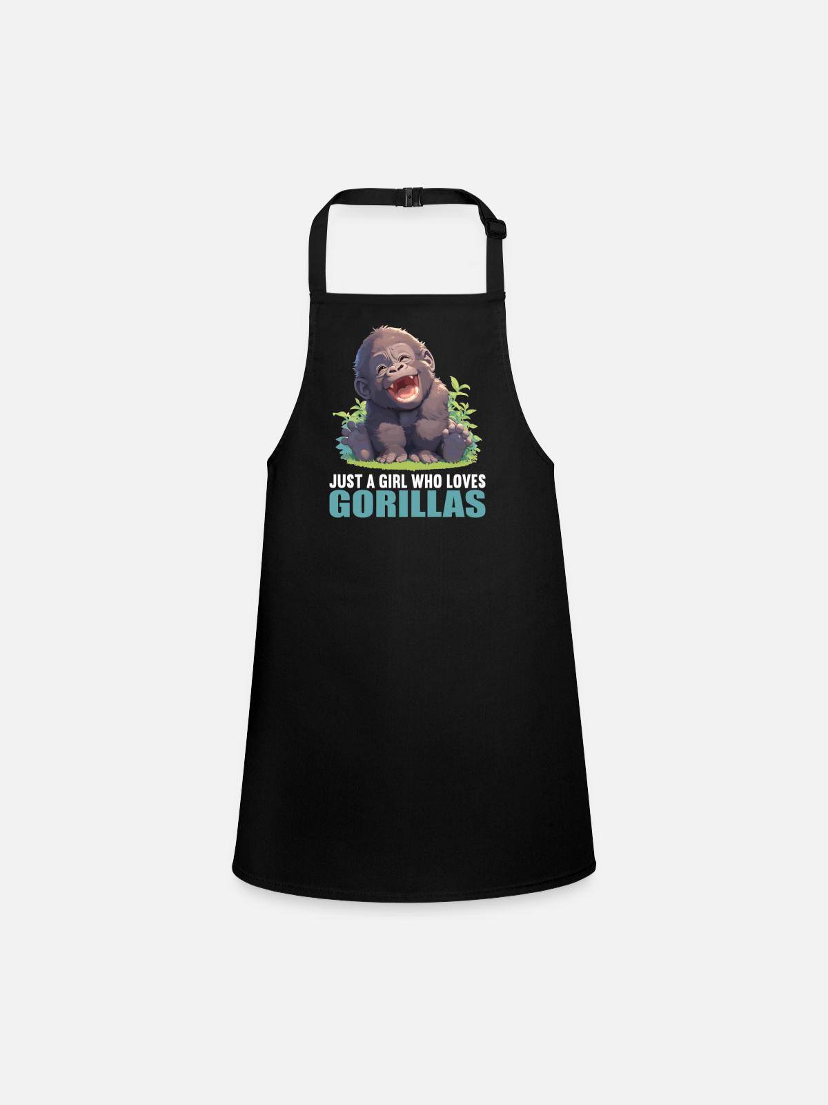 Gorillas Gorilla - Children's Apron - black - Front