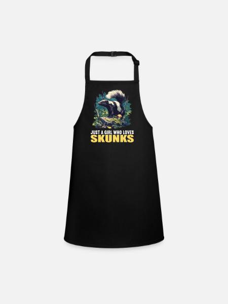 Skunks Skunk - Children's Apron - black - Front