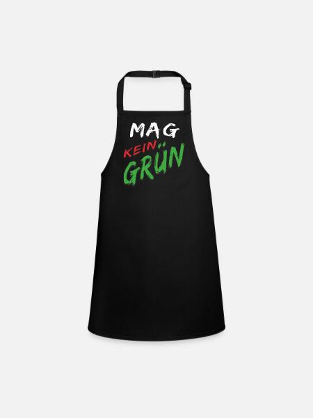 GREEN DOESN'T LIKE GREEN - Children's Apron - black - Front