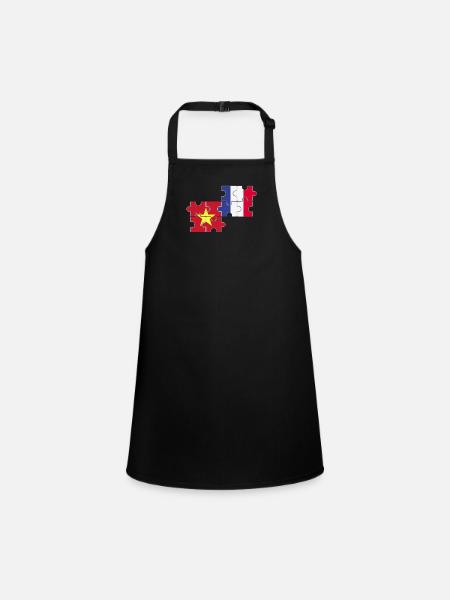 Vietnam France Drapeau Français Vietnamien - Tablier Enfant - noir - Devant