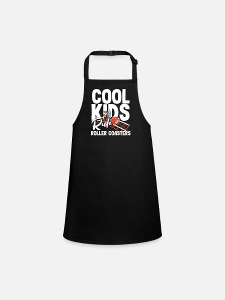 Cool kids ride roller coasters - Children's Apron - black - Front