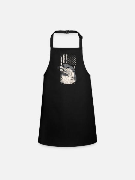 Otter American Flag - Children's Apron - black - Front