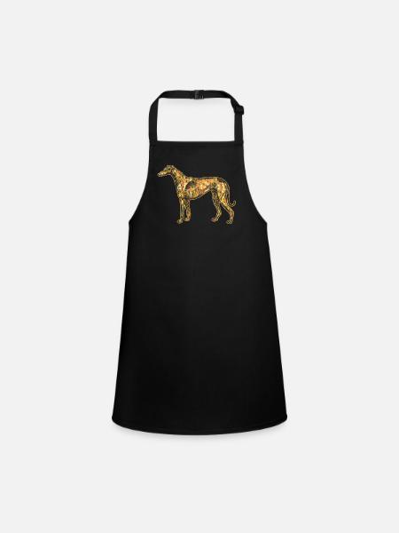 Greyhound Geometric - Children's Apron - black - Front
