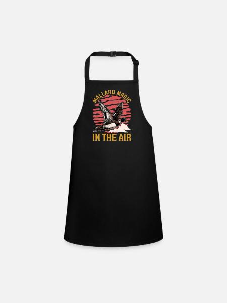 Mallard Magic In The Air Water Bird Mallard Duck - Children's Apron - black - Front