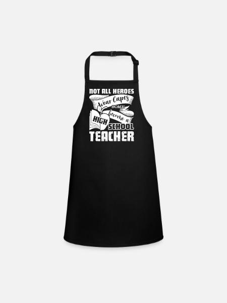 High School Teacher Hero - Children's Apron - black - Front
