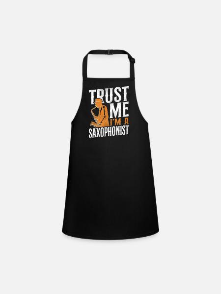 Saxophone Trust Me I'm A - Children's Apron - black - Front