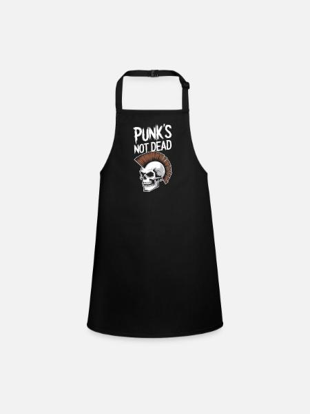 Punk is not dead - Schürze für Kinder - Schwarz - Vorne