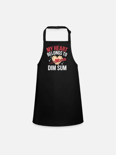Dim-sum lovers of Chinese cuisine and dumplings - Children's Apron - black - Front