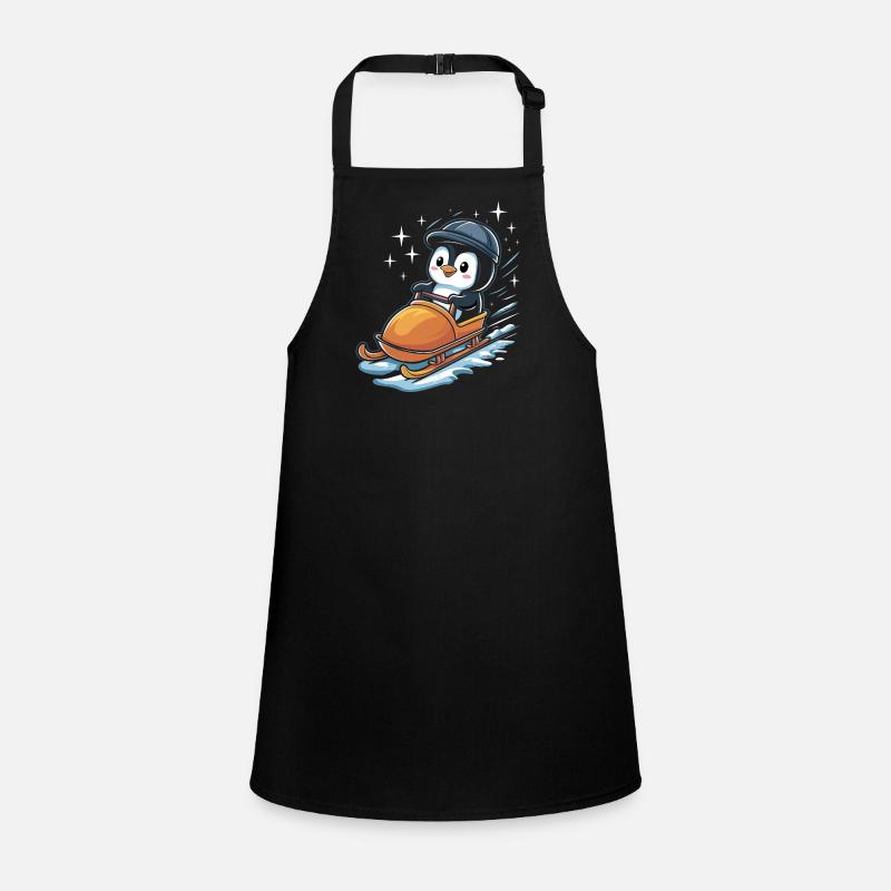 Cute Penguin Sledging Winter Fun Children's Apron