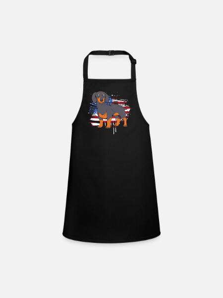 Dachshund - Children's Apron - black - Front
