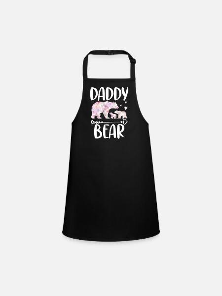 Daddy Bear - Schürze für Kinder - Schwarz - Vorne