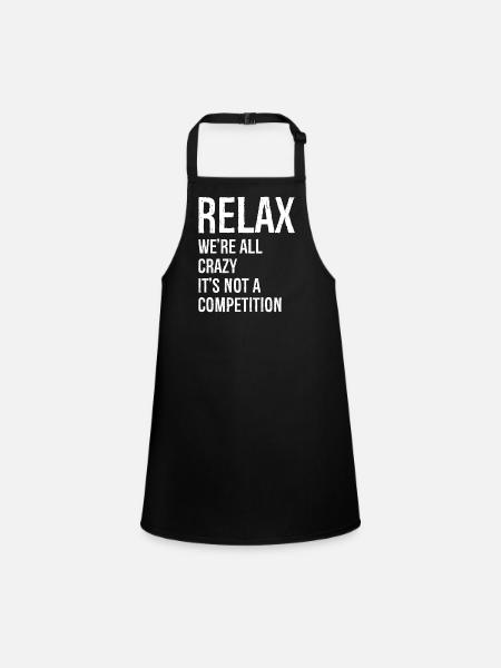 Relax On est tous fous - Tablier Enfant - noir - Devant