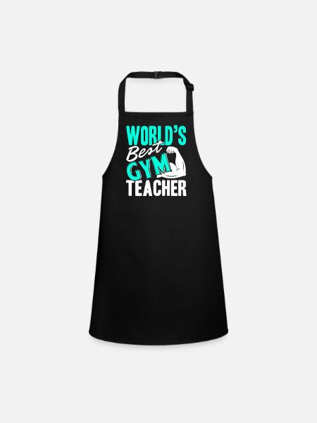 Gym Teacher Best Gym Teacher - Children's Apron - black - Front