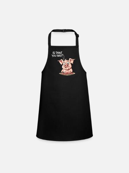 C'est ton frère ? Cochon avec humour de bacon - Tablier Enfant - noir - Devant