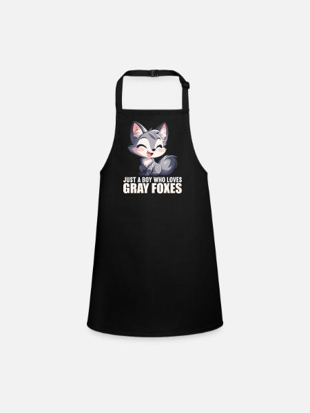 Renards gris Renard gris - Tablier Enfant - noir - Devant