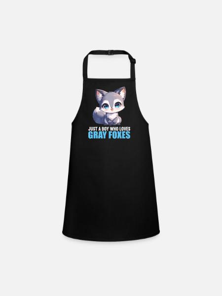 Renards gris Renard gris - Tablier Enfant - noir - Devant