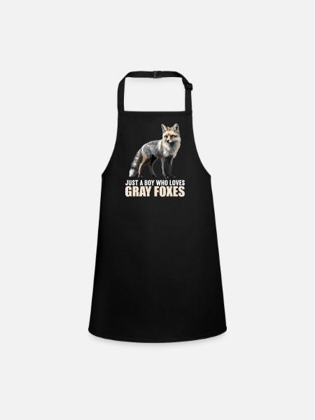Renards gris Renard gris - Tablier Enfant - noir - Devant