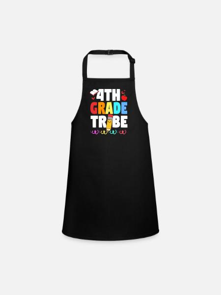 4th Grade - Children's Apron - black - Front