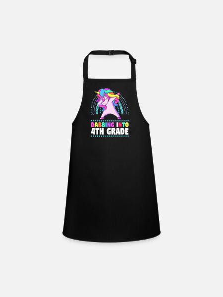 4th Grade - Children's Apron - black - Front