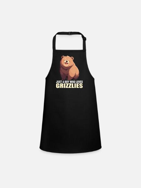 Grizzlis Ours grizzly - Tablier Enfant - noir - Devant