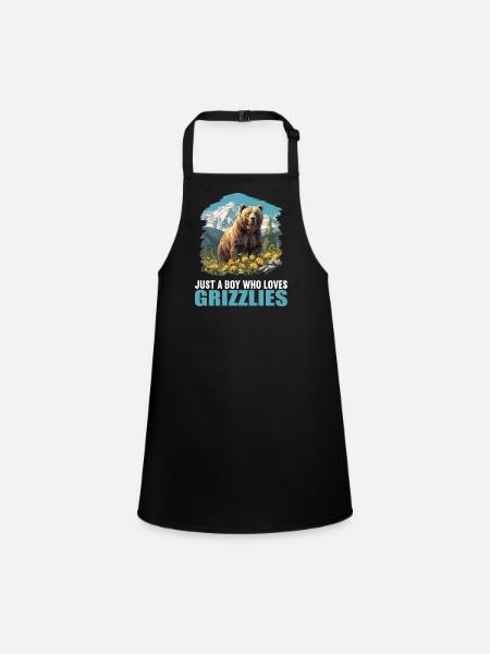 Grizzlis Ours grizzly - Tablier Enfant - noir - Devant