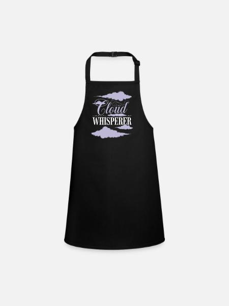 Cloudy view, Relaxing sky, Dreamy - Children's Apron - black - Front