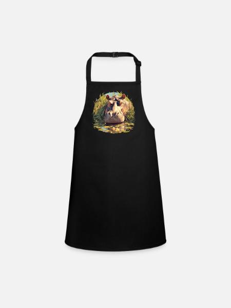 Hippopotame Hippopotame - Tablier Enfant - noir - Devant