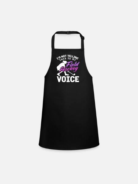 This is my field hockey voice player - Children's Apron - black - Front