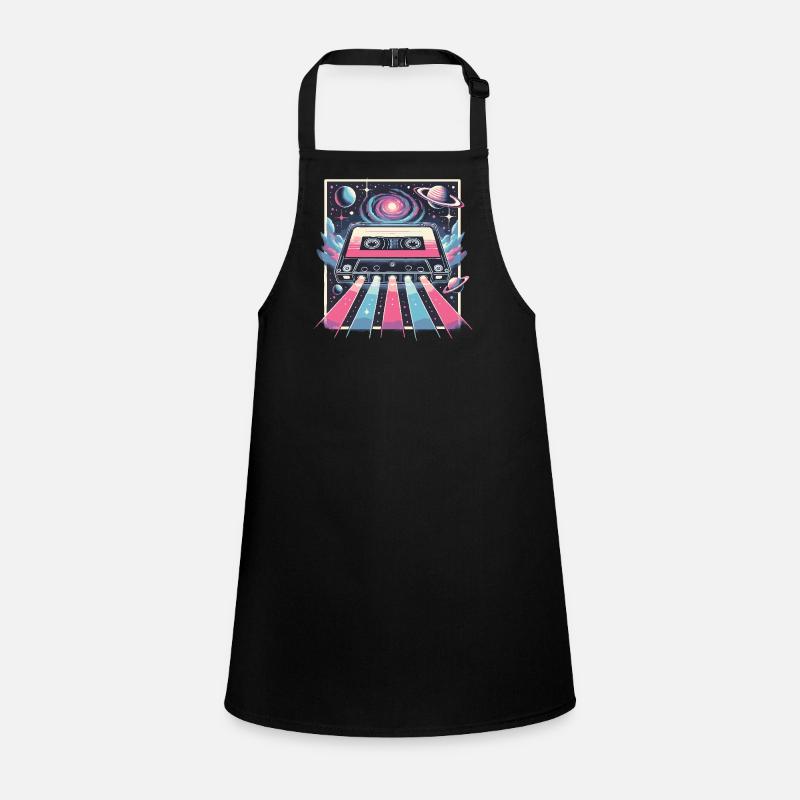 Retro Kassette Space Neon Galaxie Schürze für Kinder