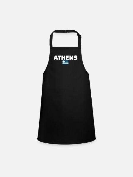 Athènes Grèce Drapeau grec Grec - Tablier Enfant - noir - Devant