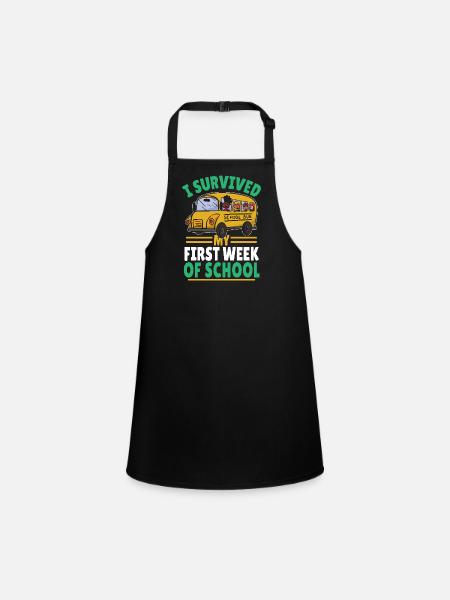 Student life, start of school, school survived - Children's Apron - black - Front