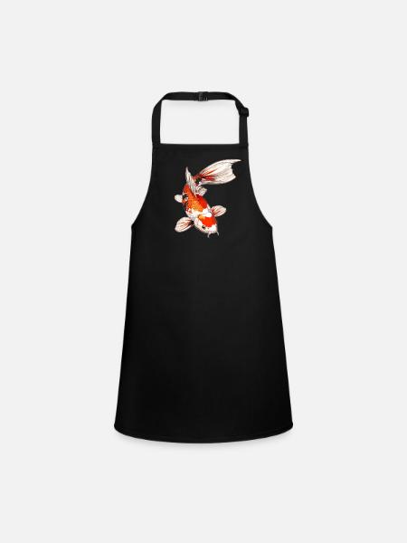 Koi Koi Carp - Children's Apron - black - Front