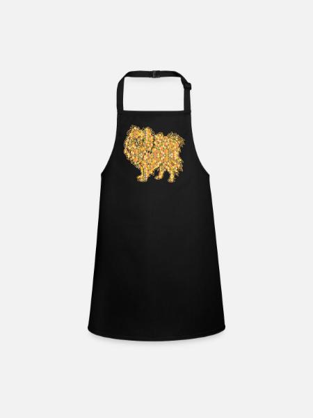 Pomeranian Geometric Tee - Children's Apron - black - Front