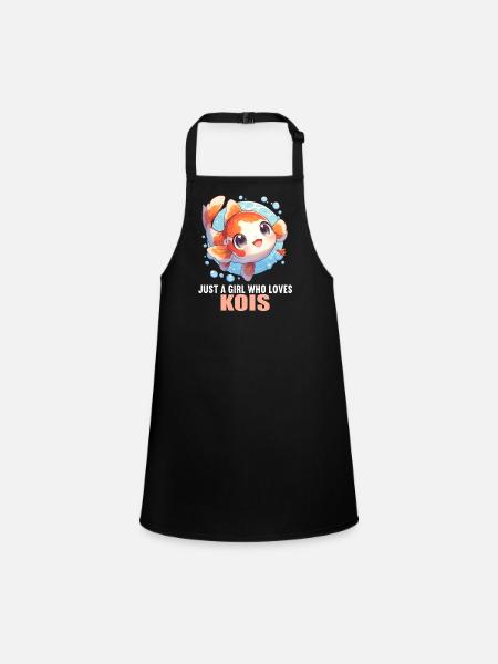 Koi Koi Carp - Children's Apron - black - Front