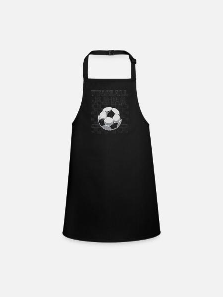 Fussball Papa - Schürze für Kinder - Schwarz - Vorne
