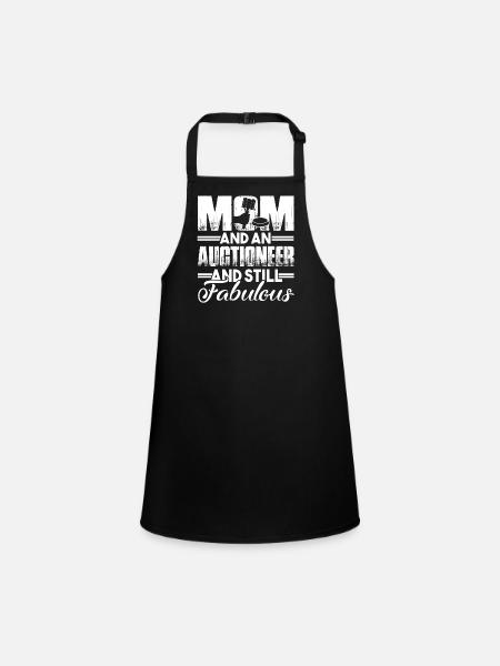 Auctioneer Fabulous Auctioneer Mom - Children's Apron - black - Front