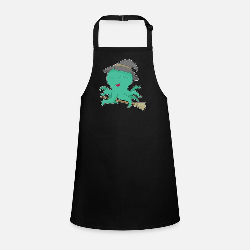 Octopus Witch Broom Children's Apron