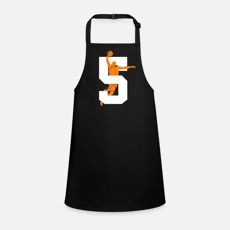 NUMMER 5 BASKETBALL 5. GEBURTSTAG Schürze für Kinder