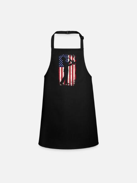 Saxophones American Flag - Children's Apron - black - Front