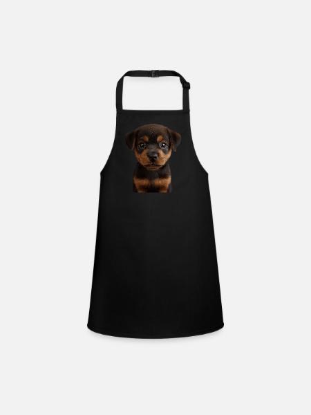 Rottweiler - Schürze für Kinder - Schwarz - Vorne