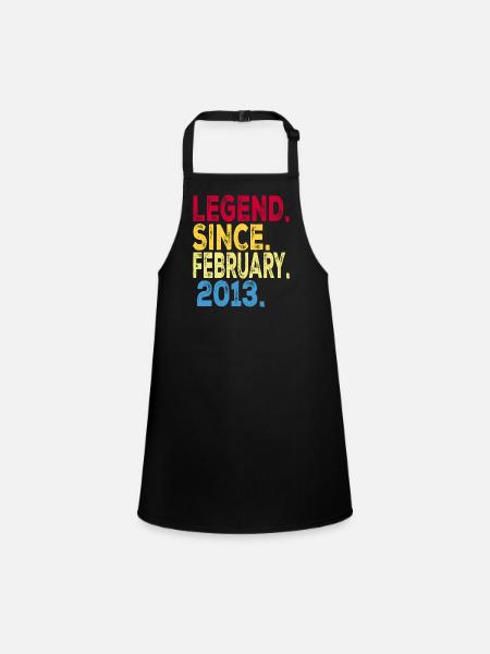 Legende seit Februar 2013 Design For Kids, - Schürze für Kinder - Schwarz - Vorne