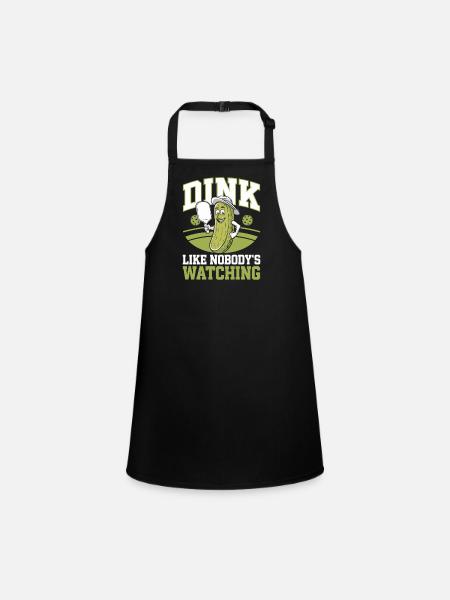 Pickleball Concombre Dinkball Dink Dinking Cadeau - Tablier Enfant - noir - Devant