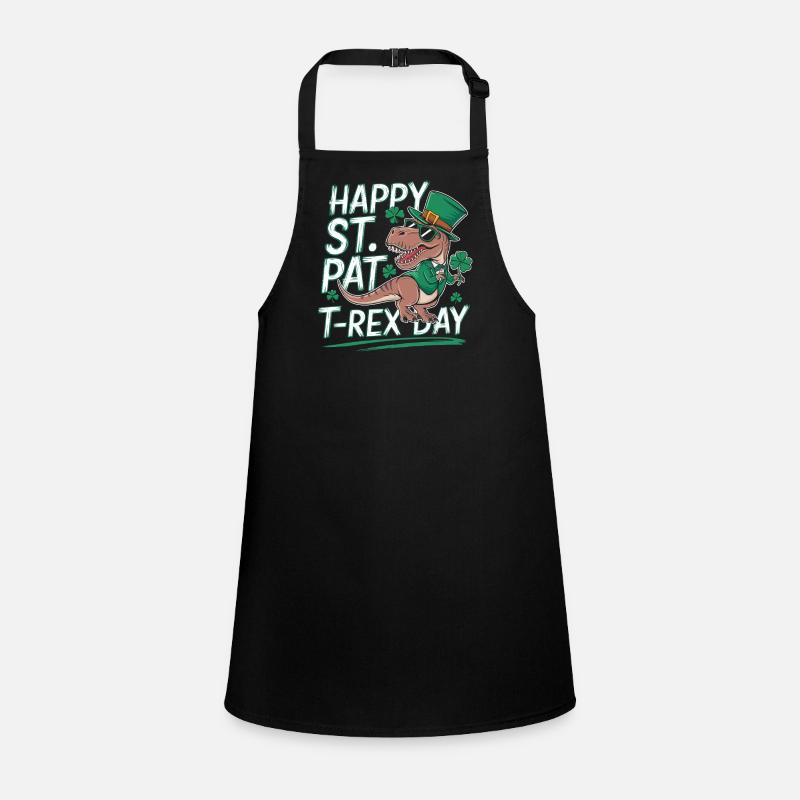 Happy St. Pat T-Rex Day Dinosaur T-Rex Shamrocks Schürze für Kinder