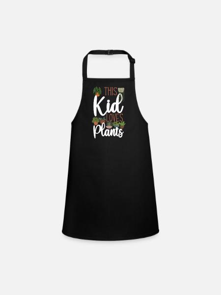 Plant Lover Gardening Kid This Kid - Children's Apron - black - Front